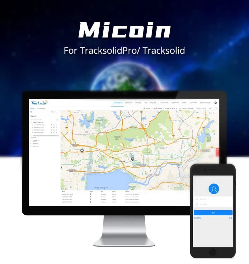 Jimimax Micoin for TracksolidPro Tracking Platform with Chronological Reproduction, Suitable for GPS Tracker and DashCam, Renewal