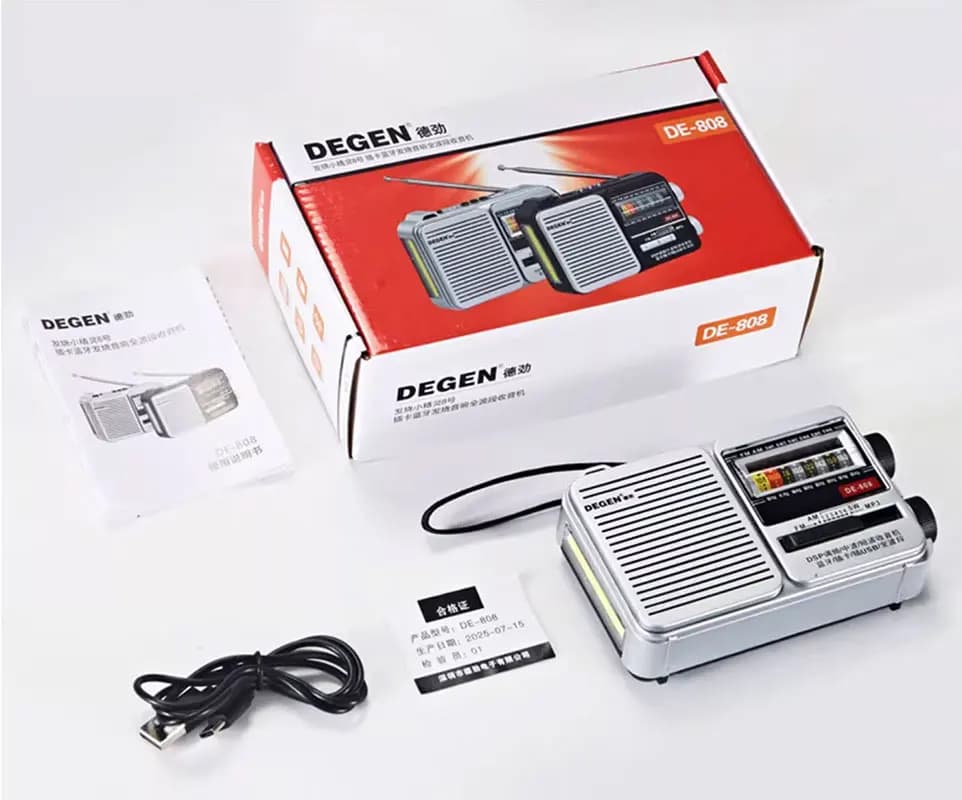 Degen DE808 inserto per scheda Bluetooth full-band USB flash drive illuminazione ricarica radio portatile audio dedicata per anziani