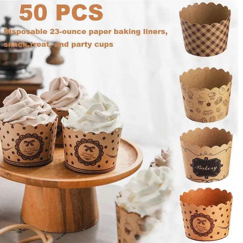50 Pz/Pack Cupcake Card Glasses Envelope Set of Bakery Cups Furnace Furnace Oven Party Supplies Cupcake Sheet