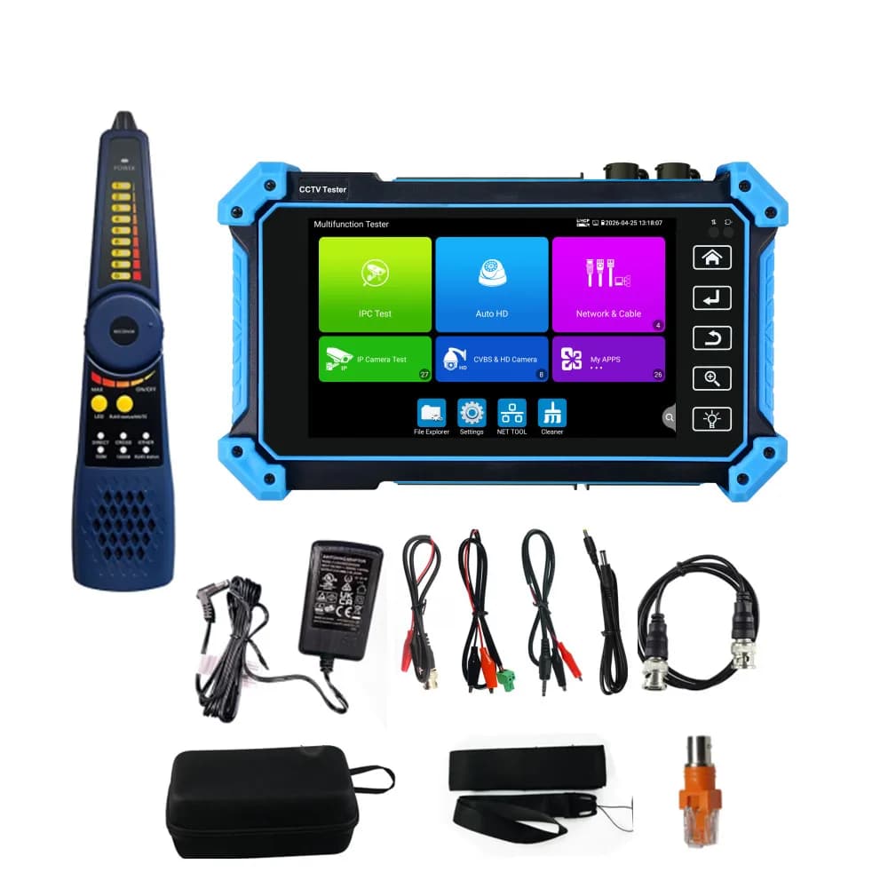 Upgraded 8K IP Camera Tester CCTV Test CVI TVI AHD SDI Analog Camera Test Cable Tracer RJ45 Cable TDR Test RS485 HDMI in VGA in
