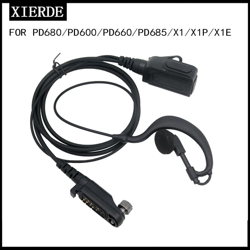 Walkie Talkie Earhook Microfono Auricolare per PD600 PD602 PD605 PD662 PD665 PD680 PD682 PD685 X1P X1E Radio bidirezionale
