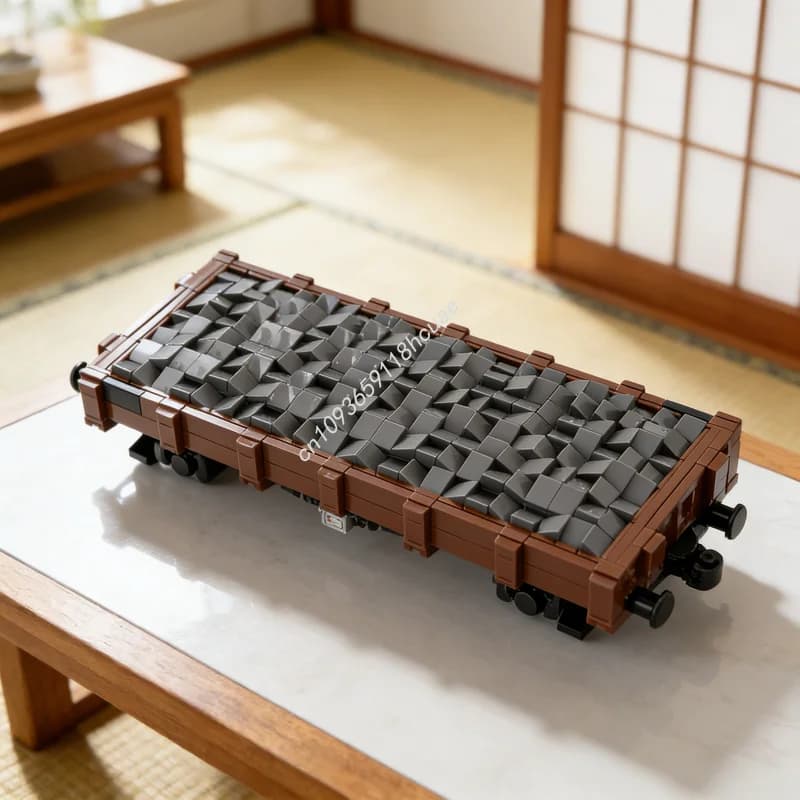 474pcs MOC Train DB Flat Car Gravel Freight Model Building Toys Blocks Architecture Christmas Gifts Creative Education Brick