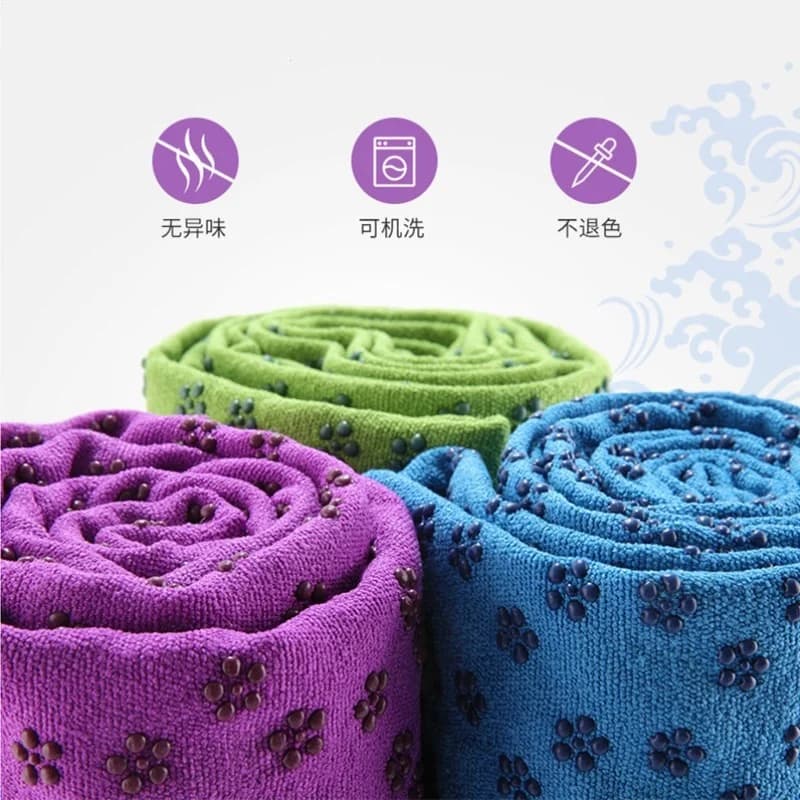 Asciugamano antiscivolo per tappetino yoga, speciale per studio yoga, tappetino fitness yoga assorbente del sudore e ad asciugatura rapida, lavabile in lavatrice, con una borsa a rete