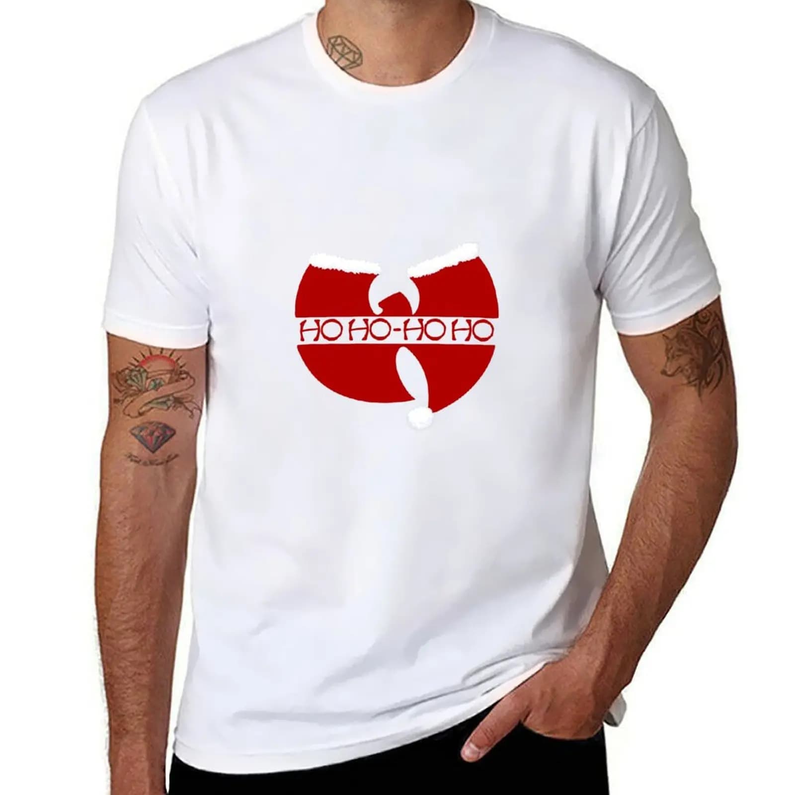 T-shirt natalizia con cappello, t-shirt sportiva traspirante da uomo