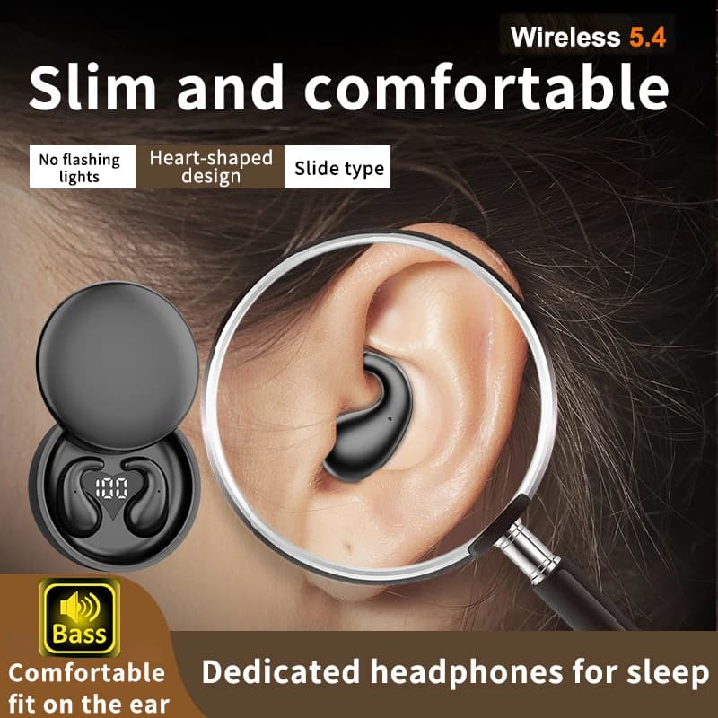 SK28 Cuffie per dormire ultrasottili 5.4 Auricolare Bluetooth wireless Auricolari invisibili Auricolari sportivi nascosti nell'orecchio Impermeabili