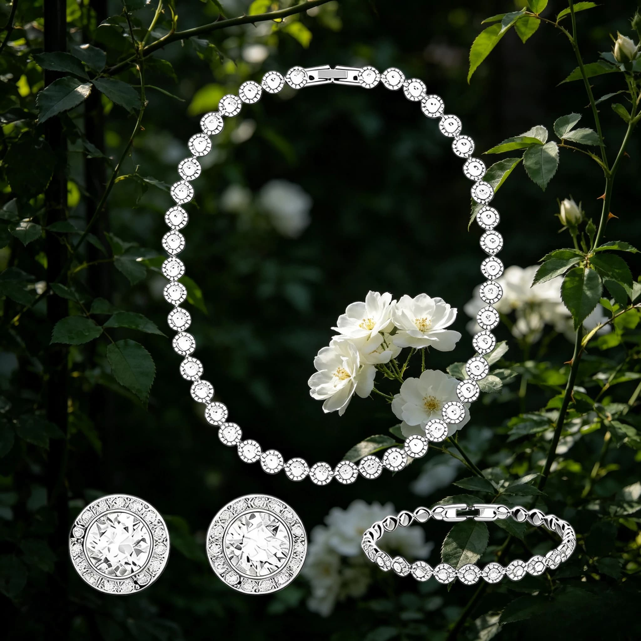 Hot selling 2026 New Elegant Jewelry Set - Necklace, Bracelet and Earring Set, suitable for wedding accessories and parties