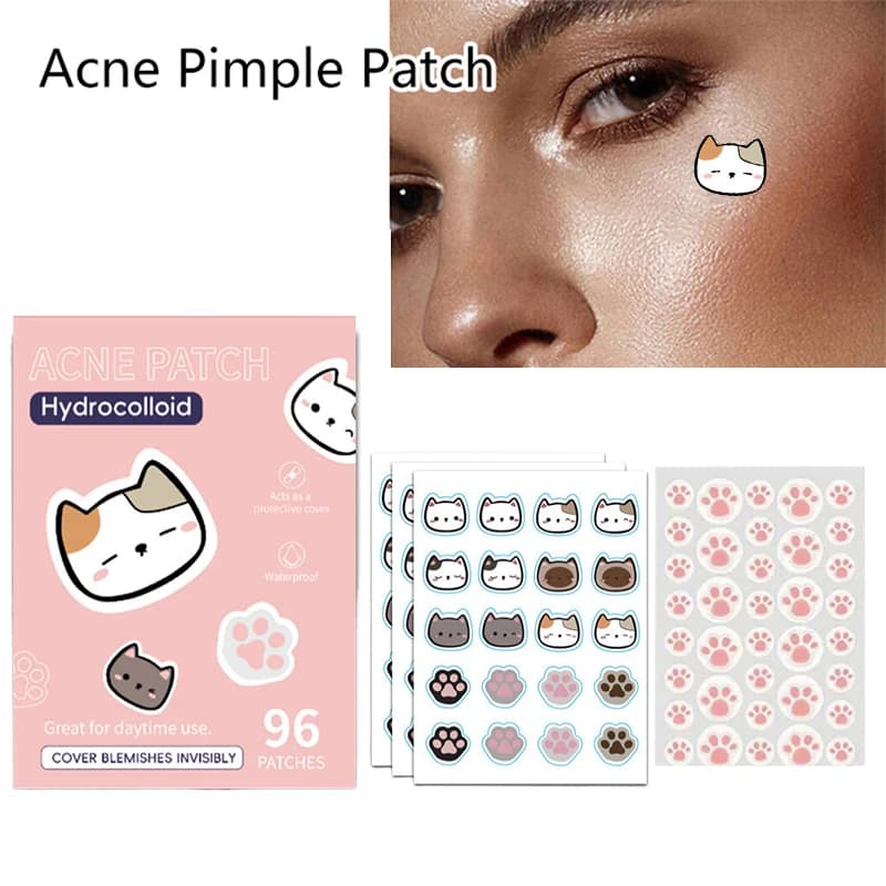 96 pieces cat paw acne pimple patch sticker treatment pimple removal tool spot stain facial mask care skin hidden pimple