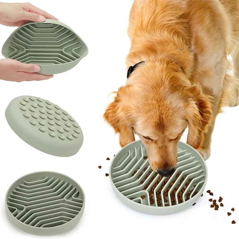 Tovaglietta per animali domestici Tappetino per alimentazione lenta per gatti Tappetini per leccare cani Tappetini per animali domestici in silicone Mangiare lentamente Ciotola per cibo Bagno per cuccioli Piatto per leccare distratto Posate