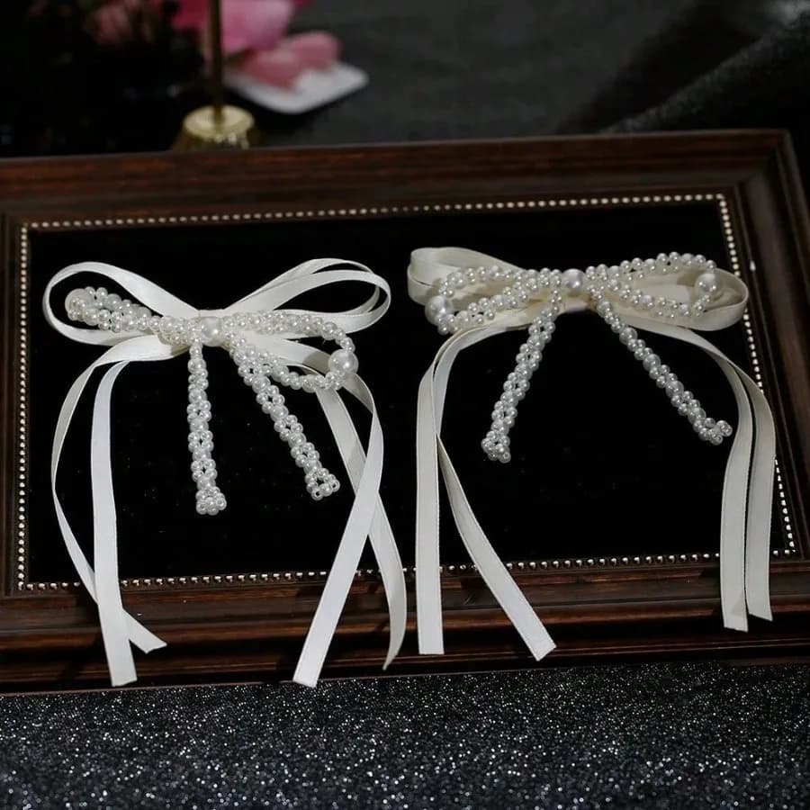 2 fermagli per capelli con fiocco e nappe, stile dolce principessa coreana, per foto di matrimoni e feste quotidiane, spedizione gratuita