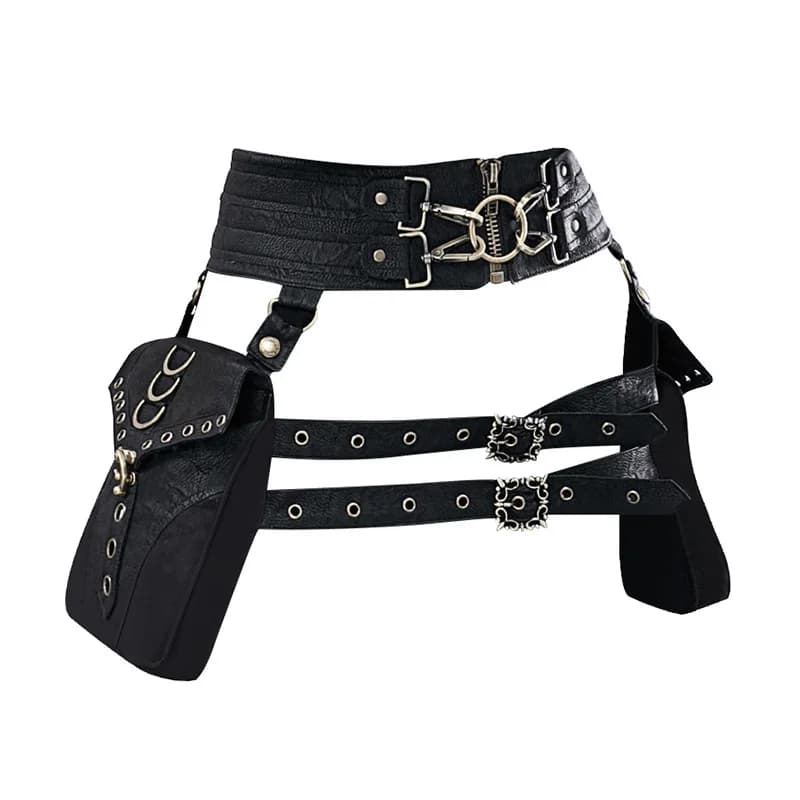 Steampunk Handmade Utility Hip Belt Bag Women Festival Pocket Tribal Gypsy Boho marsupio per il viaggio Costume medievale