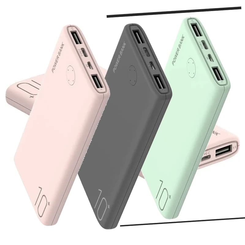 Caricabatterie portatile ultra sottile da 10000 mAh ad alta capacità per telefoni iPhone Samsung Xiaomi