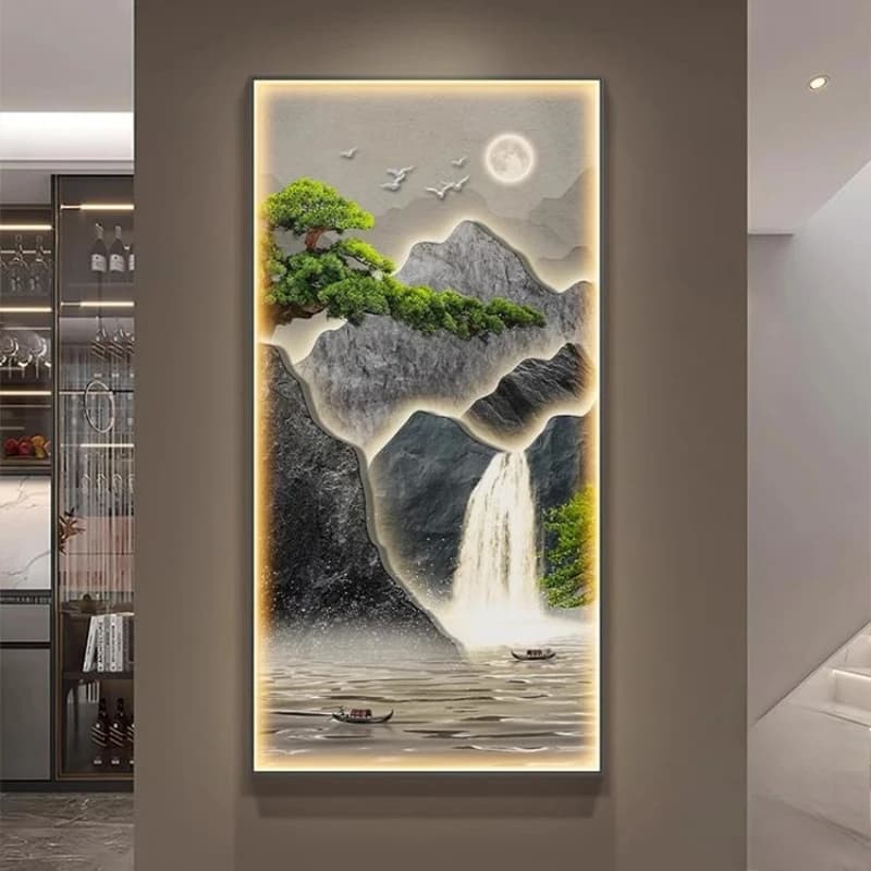 Luxury Modern Light Entrance Wall Decoration Painting LED Lamp Wall Painting Living Room Corridor Decorative Image Art