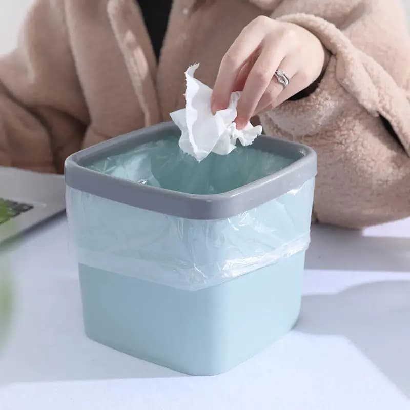 Cestino portaoggetti quadrato Nordic Sle Tra Can con apertura superiore per soggiorno, cestino per carta, contenitore in plastica a tubo lungo