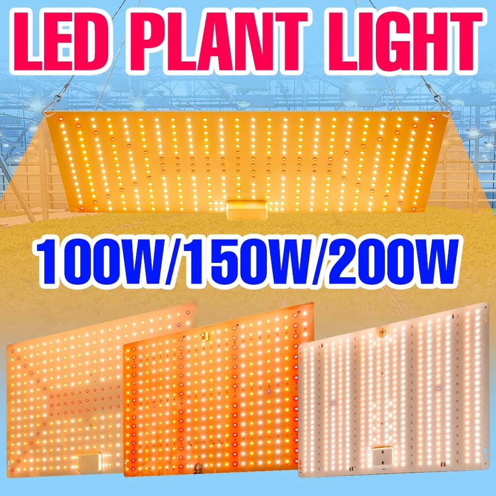 LED Cultivation Lamp 200W, IR UV Complete Spectrum, Quantum Panel for Plants, Indoor Cultivation Lighting, Hydroponics, Flowers, Semi, Vegetables
