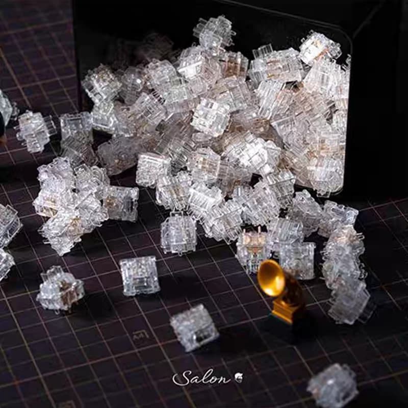OFF STUDIO Outemu Silence Ice Snow Custom Version Crystal Switch Fully Transparent Mechanical Keyboard Switches MX PC Dust