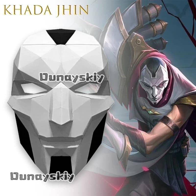 AKhada Jhin Oni Maschera Carta fai da te Festa di Halloween Horror maschile Maschera cosplay Pacchetto materiale Costume Nofinito {BankaiMode}