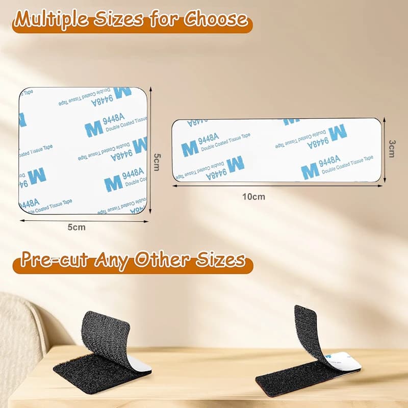 Strong Self Adhesive Hook And Loop Fastener Tape Rectangle Nylon Sticker Tape With Strong Glue For DIY Craft Household Fixing