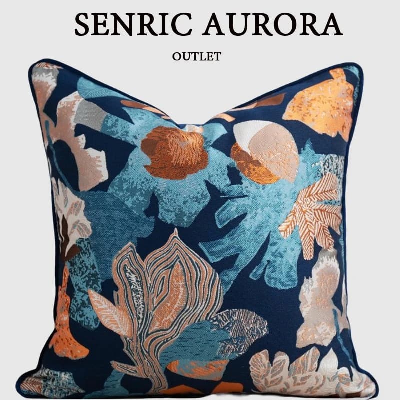 Federa decorativa serie giungla in stile americano Piante astratte Fodera per cuscino jacquard fiorito per divano camera da letto casa hotel
