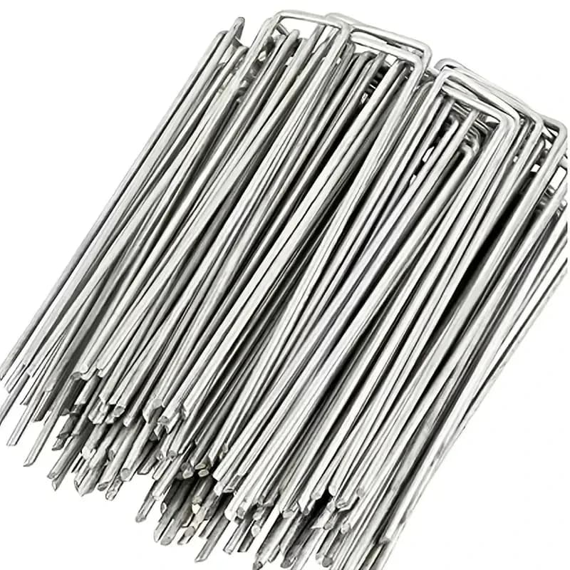 100 landscape scratches galvanized by 15 cm, decorative poles for outdoors, anti-rust fabric anti-weeds barrier, U-shaped tent