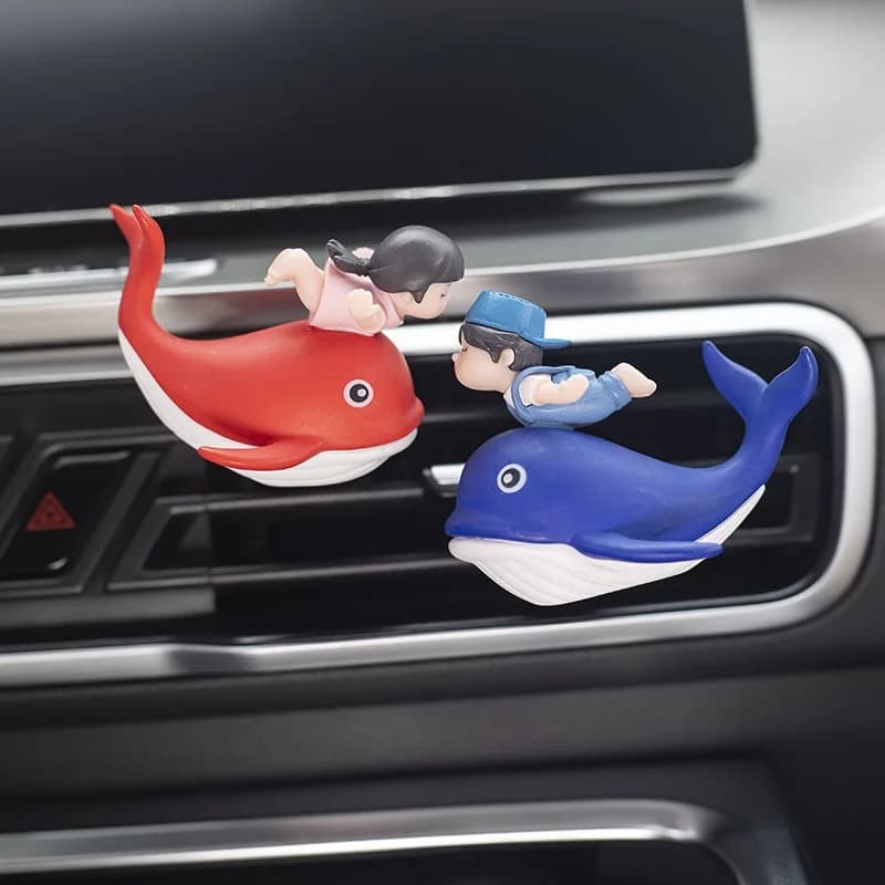 3D Whale Pair Car Air Grip Clip-on Deodorant Deodorant Unusable Fragrance Swivel Clips Car Decorations 1 pair