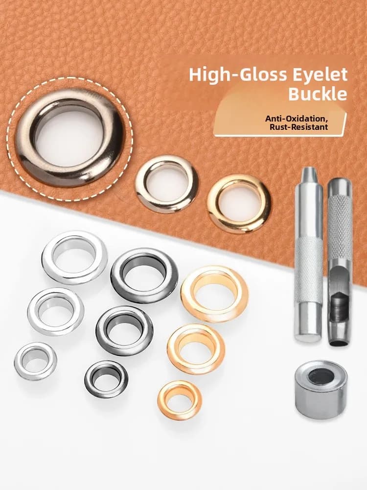 Handmade metal eyelets, round hole rivets, copper circle eyelets for bags, shoes, hats, clothes