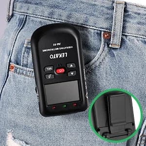 Lekato Pocket Metronome Vibrazione + Avvisi vocali maschio/femmina Timer digitale per chitarra, pianoforte, batteria, pratica ukulele