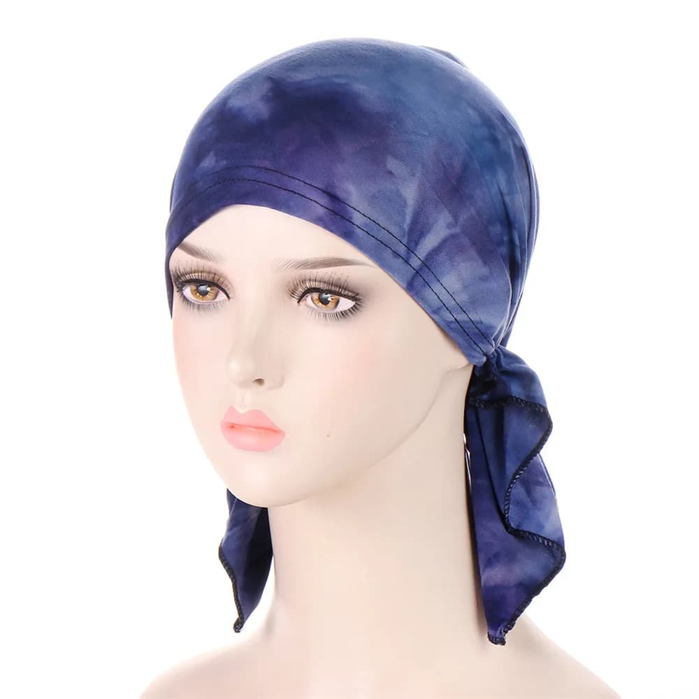 Women Stretch Bonnet Muslim Turban Hats Beanie Skullies Headscarf Wrap Chemo Lady Bandana Caps Underscarf Islamic Hair Loss Cap