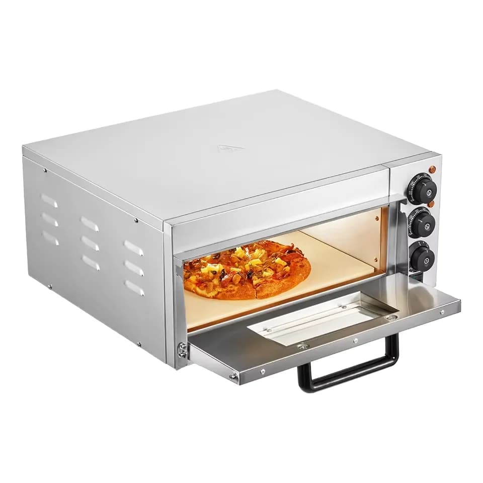 Commercial Stainless Steel Single Deck Electric Pizza Oven With Ceramic Stone For Small Restaurant Pizza Shop