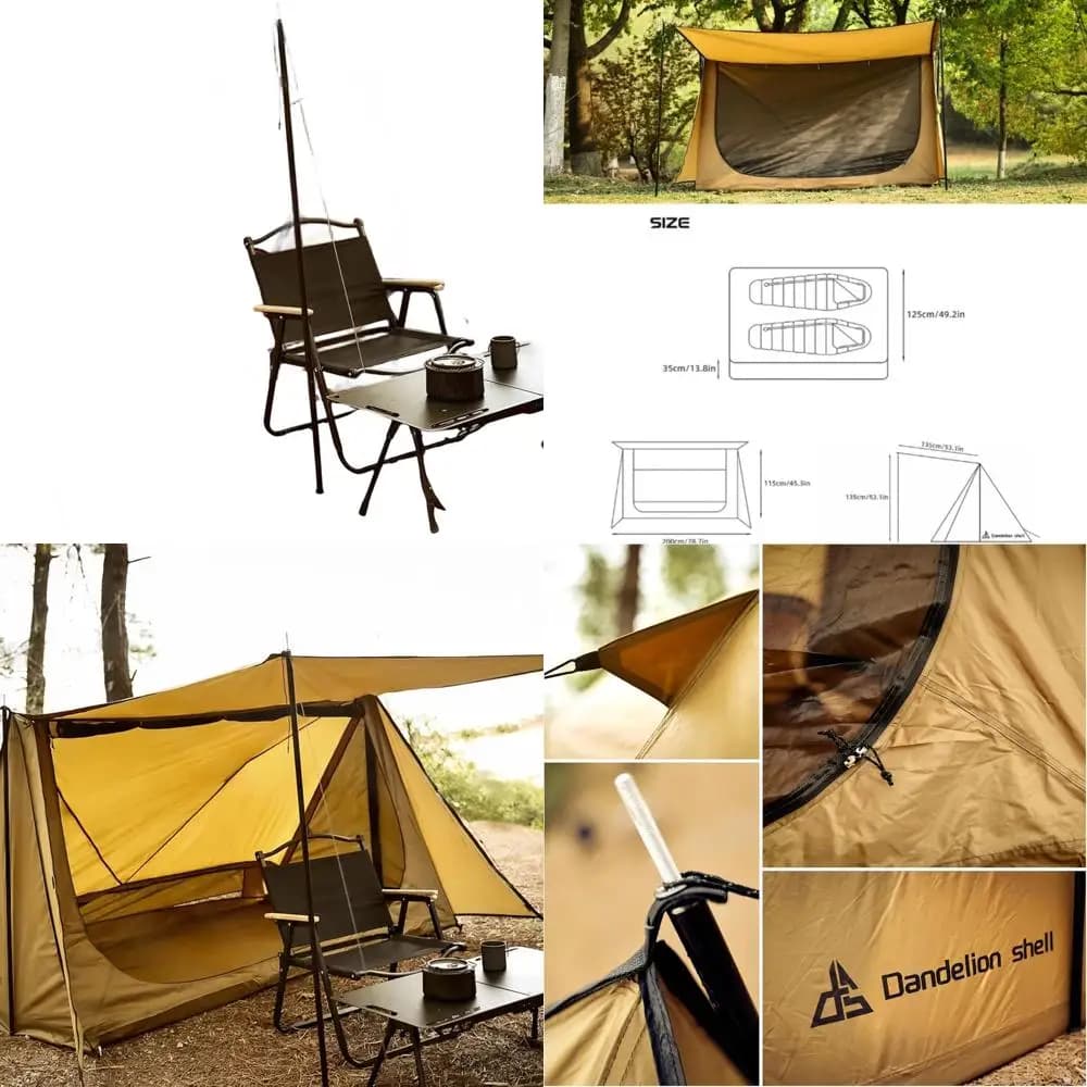 Lightweight Tent for All Seasons with Hole for Stove, for 1-4 Persons, Waterproof and Windproof for Camping, Hiking, Hunting and Fishing
