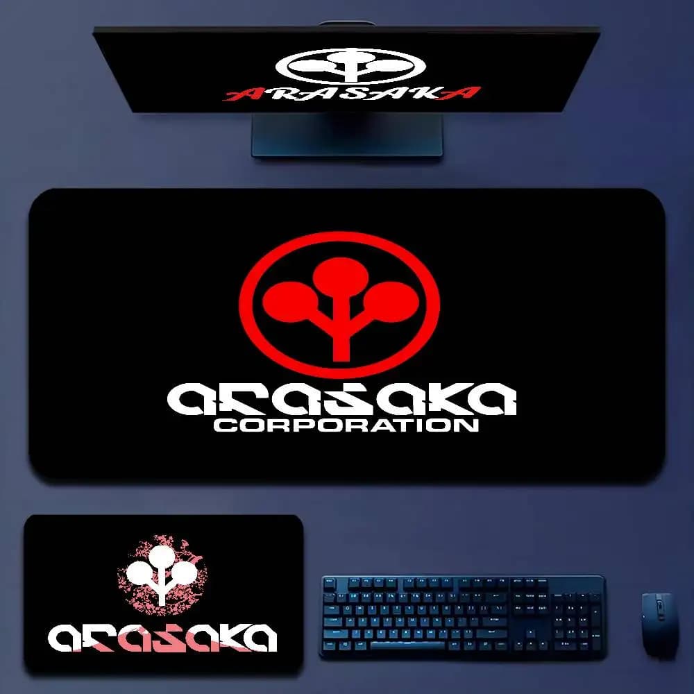 Tappetino per mouse addensato grande XXL con logo Arasaka Corporation Tappetino da tavolo per notebook con tastiera da gioco di grandi dimensioni