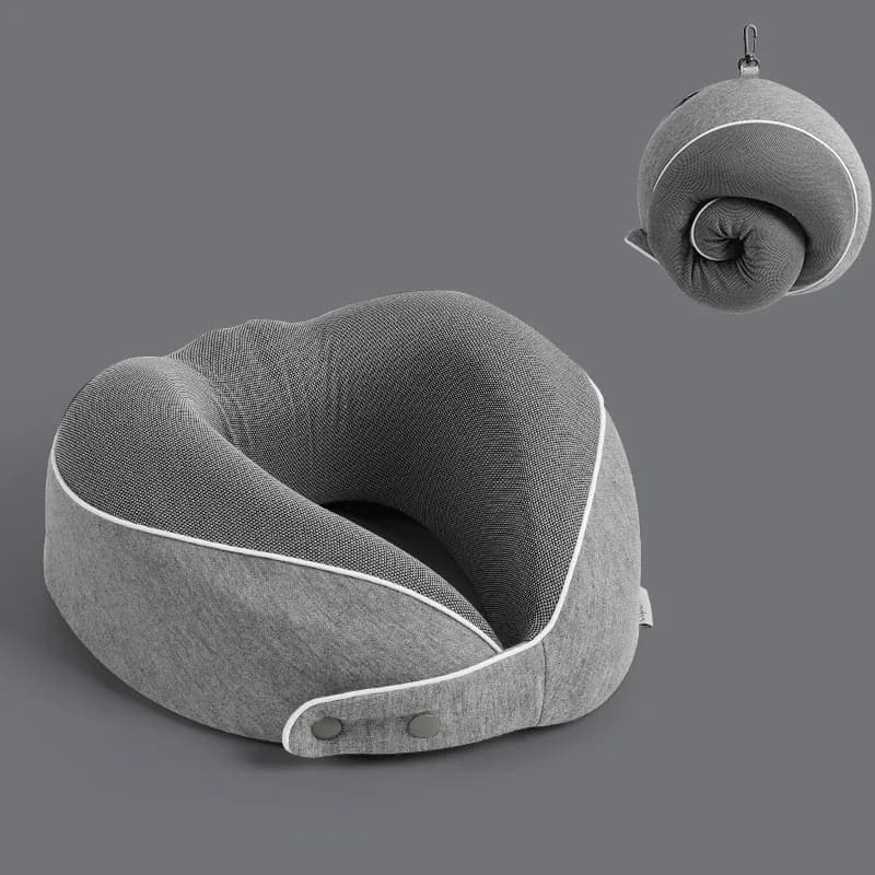 Cuscino a U in Memory Foam a Lento Ritorno, Portatile con Custodia, Supporto per il Collo per Viaggi in Aereo, Aiuto per un Sonno Confortevole