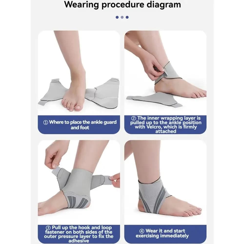 Nuovo Supporto Elastico per Caviglia SBR, Traspirante e Leggero, Fascia Regolabile per Protezione del Piede, per Uomini e Donne