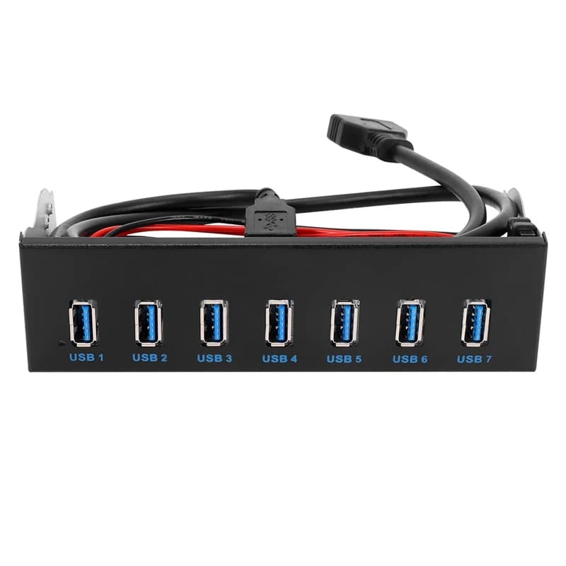 7 porte USB 3.0 Hub 5Gbs 5.25 pollici CD-ROM Drive Bay CD ROM pannello frontale per Computer Case + USB 3.0 19-Pin Header To Type-A maschio Cabl