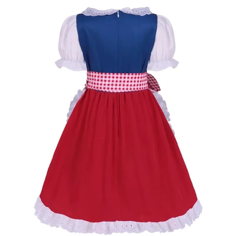 Ragazze Oktoberfest tradizionale tedesco bavarese Dirndl con grembiule Vestito da festa per bambini Costume di Halloween per ragazza;3,v'5.t;8,