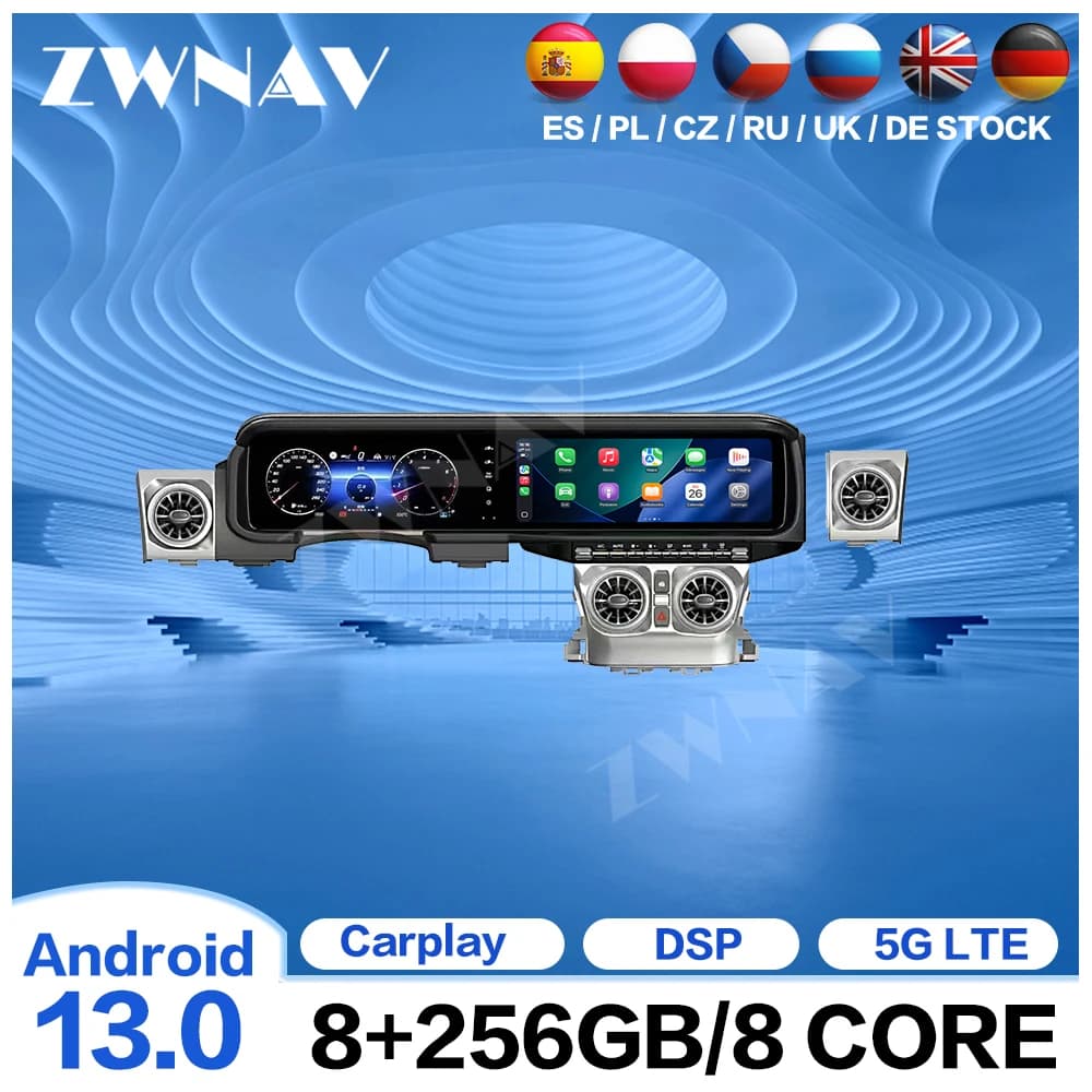 Crystal Android 13 Car Radio For Toyota RAV4 2007-2012 Dual 12.3 Inch HD Touch Display CarPlay GPS Dashboard Modification Kit