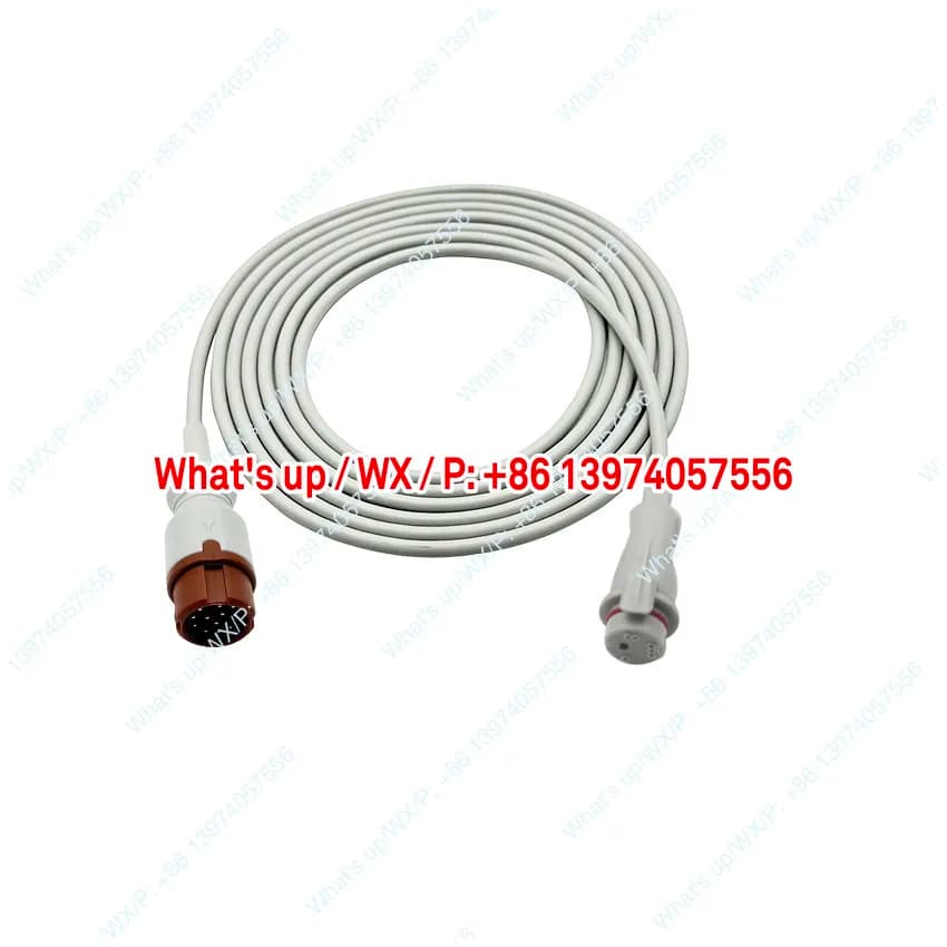 For 12-Pin Monitors, Invasive Blood Pressure Cable Pressure Sensor Cable Transfer IBP