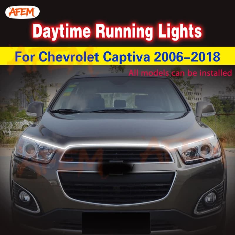Car Flashing 1pcs DRL For Chevrolet Captiva 2006-2018 LED DRL Daytime Running Lights Daylight Fog light Waterproof Light Strip