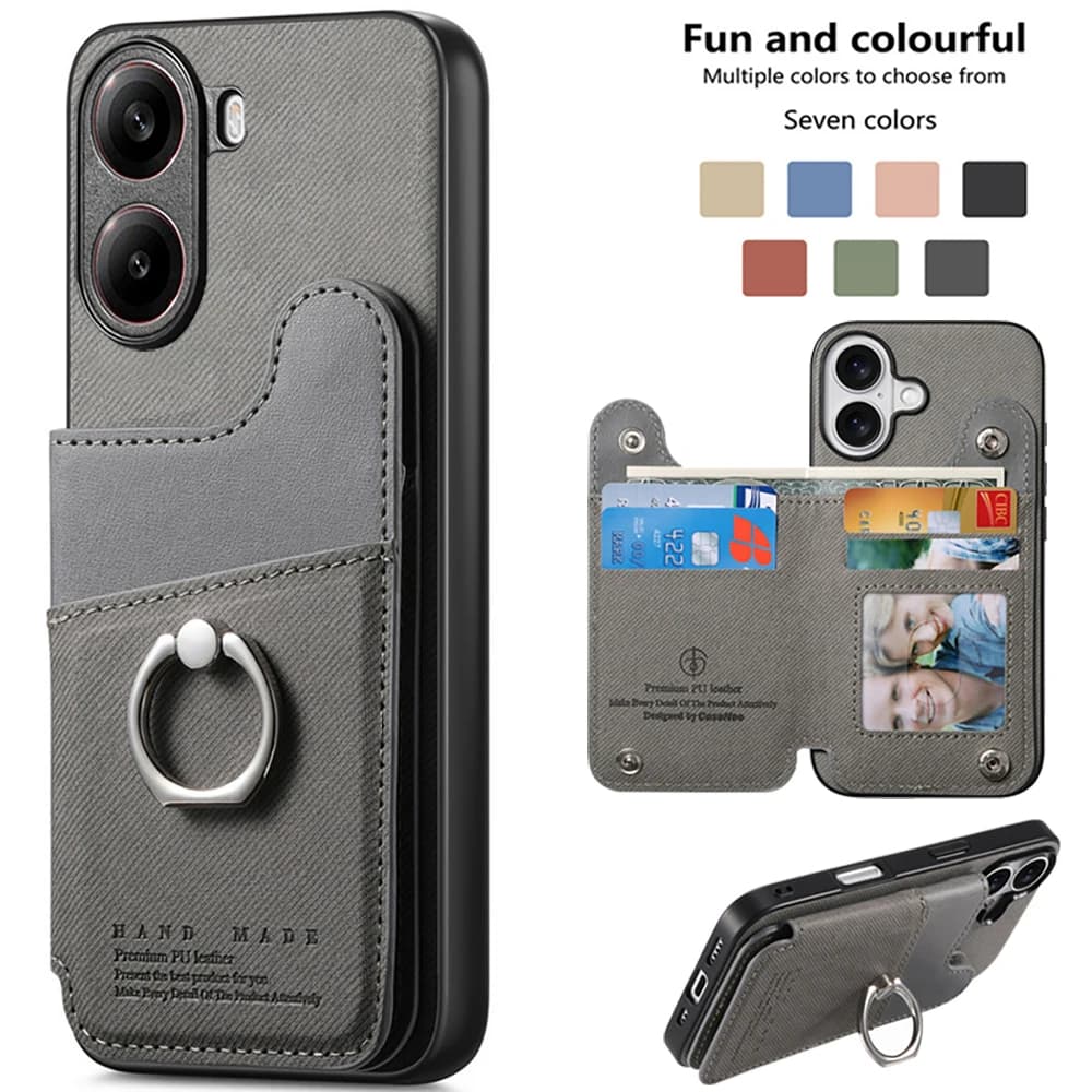 Luxury Case For Poco X8 Pro Max F7 M8 X7 5G RFID Leather Wallet Funda For Xiaomi Poco F8 Ultra M7 X7 X8 M8 Pro C65 Back Cover