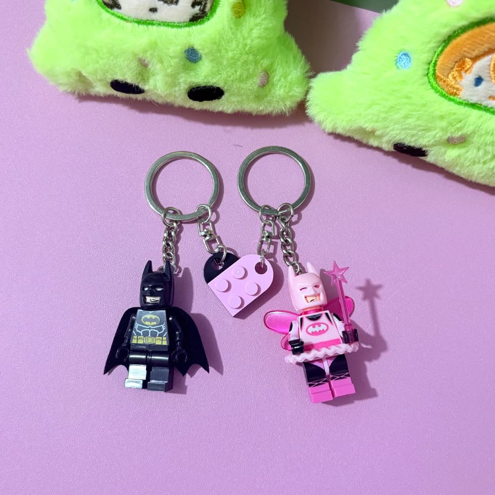 2 pezzi fatti a mano 3D incantato rosa fata e pipistrello gotico portachiavi magnetici ciondolo con ciondolo per zaino regalo di coppia oggetti di scena cosplay