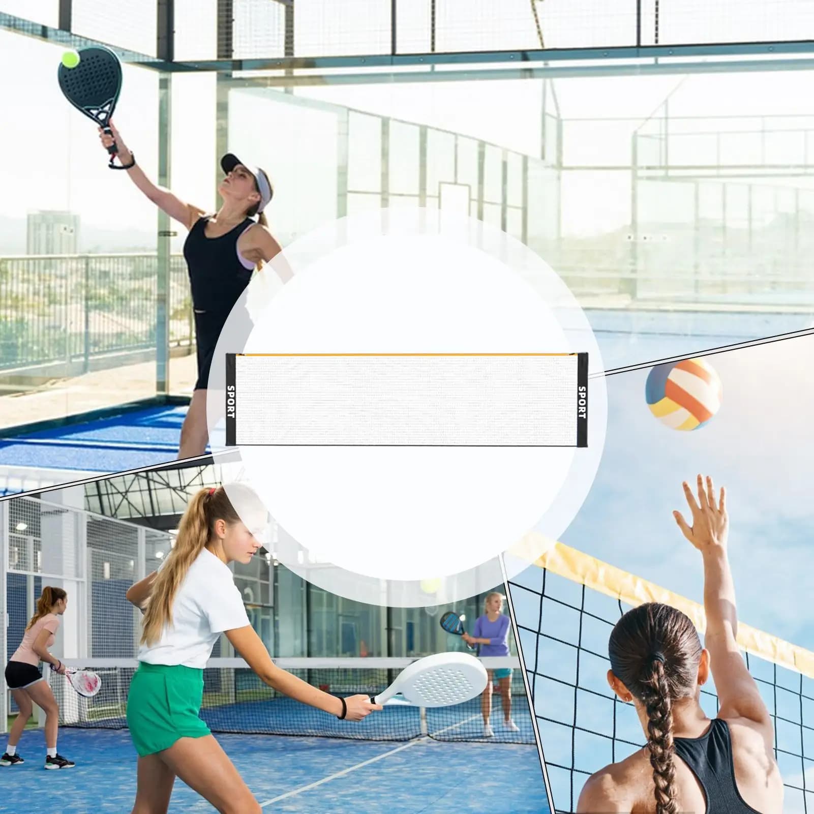 Volleyball Net For Backyard Portable Sport Training Mesh Replacement Multi Sport Volleyball Net For Yard Beach Pool Court Gym