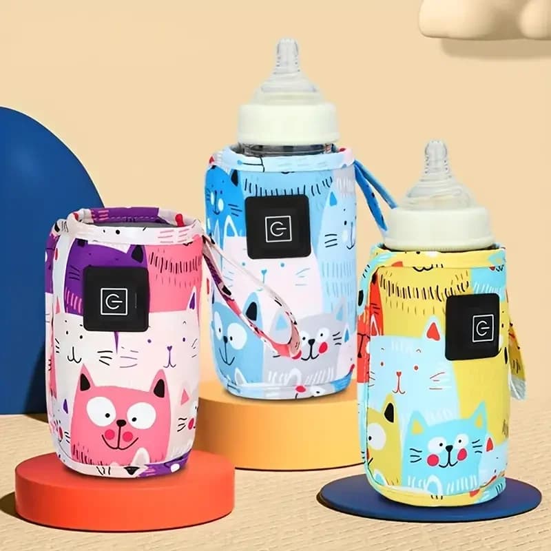 Travel Stroller Insulated Bag, USB Milk Water Warmer,Nursing Bottle Heater, Portable Bottle Feeding Warmer,Bottle cover