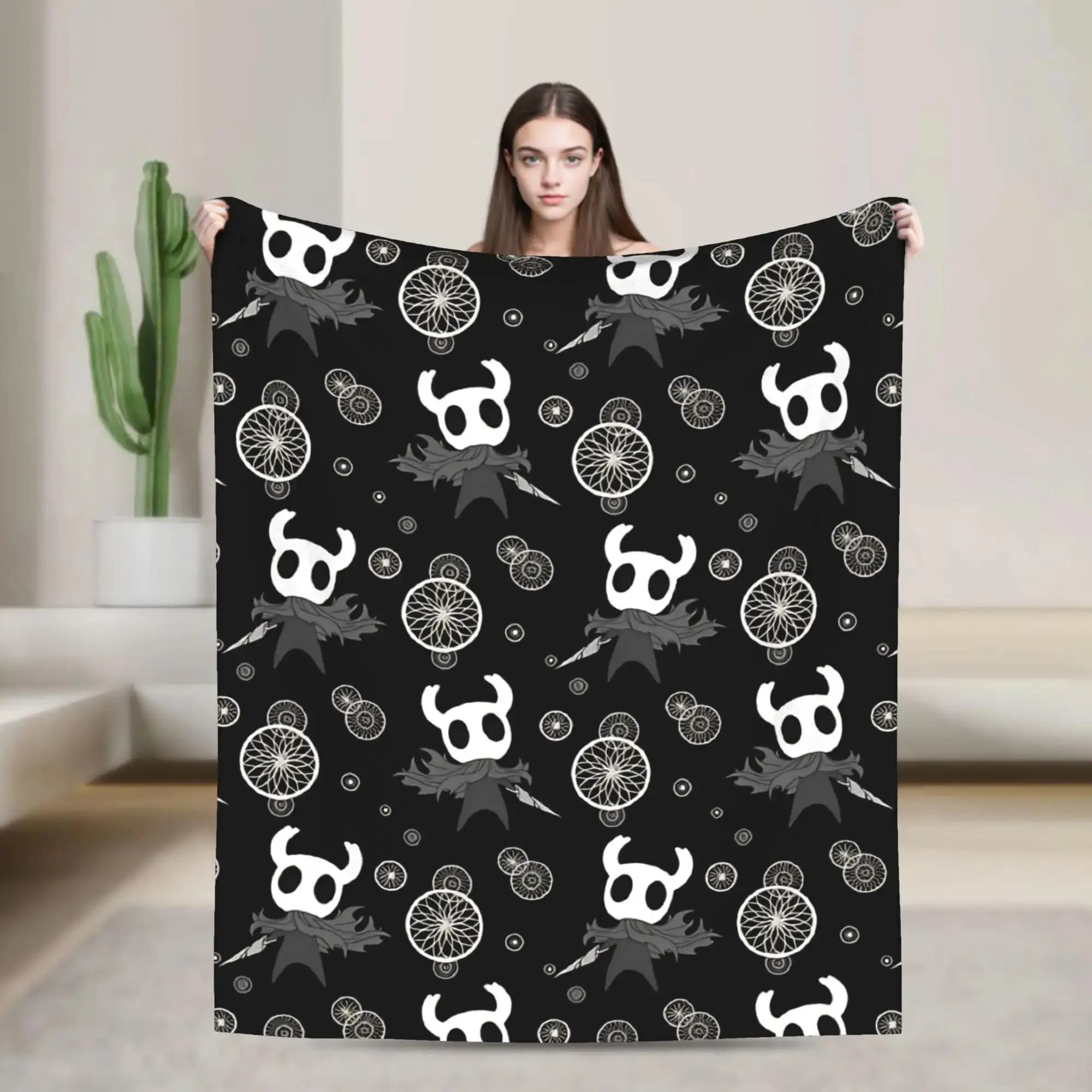 Hollow Knight Flannel Throw Blanket for Kids and Adults Super Soft Warm Plush Bedspread Perfect Gift for Gamers Living Room or