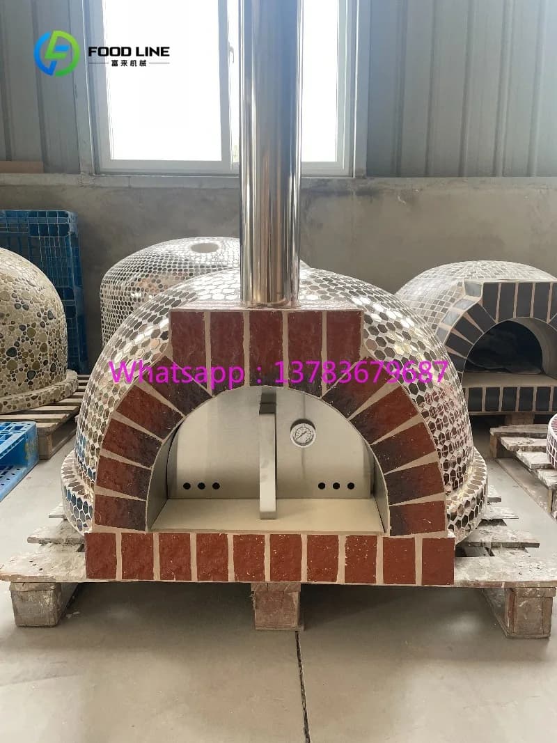 Kit Forno Pizza a Legna Grande Personalizzato per Esterni con Base in Pietra e Porta per Giardino ed Eventi di Catering