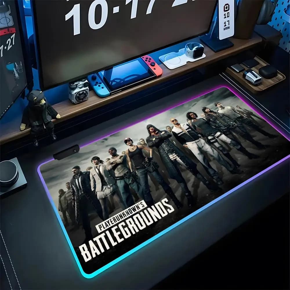 PUBG Game Mouse Pad Gaming Rgb Mousepad Backlit Keyboard Xxl Gamer Girl Xxl Laptop Mat Table Pads Deskpad