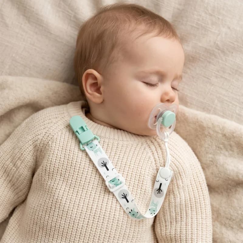 Catenelle Portaciuccio con Bottone Fisso, Nastro Antiscivolo per Ciuccio, Cinghia con Fibbia Anti-caduta per Ciuccio, Regalo per l'Alimentazione del Neonato