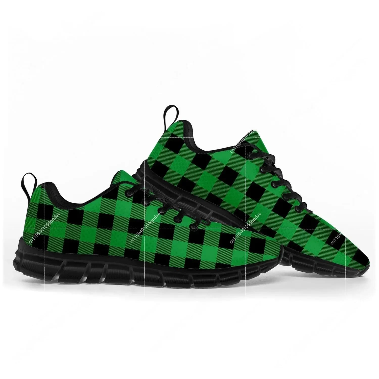 Buffalo Plaid Pattern Pop Sports Shoes Mens Womens Sneakers Casual Custom High Quality Couple Shoes Black