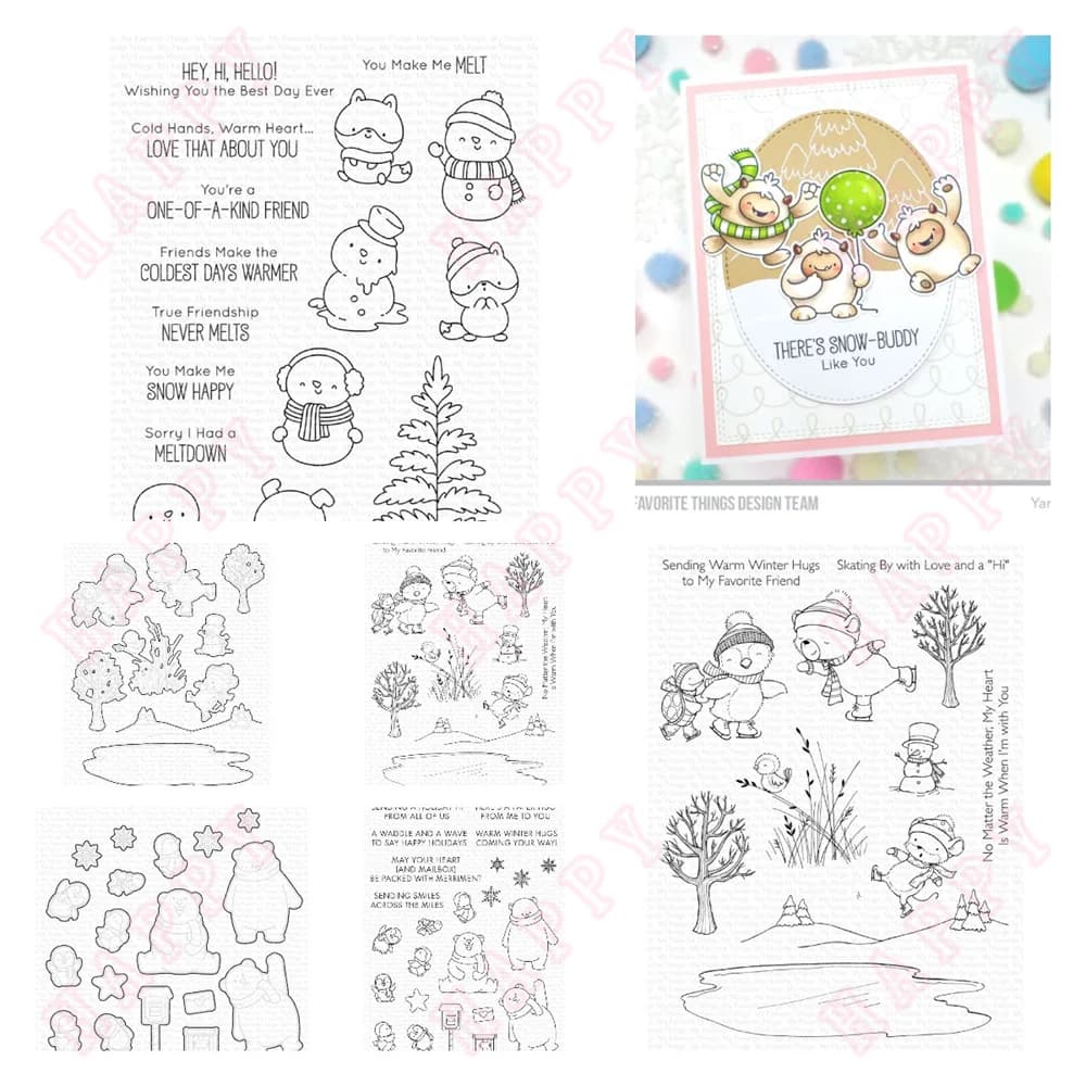 Merry Moose Stamps Stencil Set New Metal Cutting Dies DIY Scrapbook Card Paper Cards Handmade Album Stamp Sheet Warm Winter Hugs