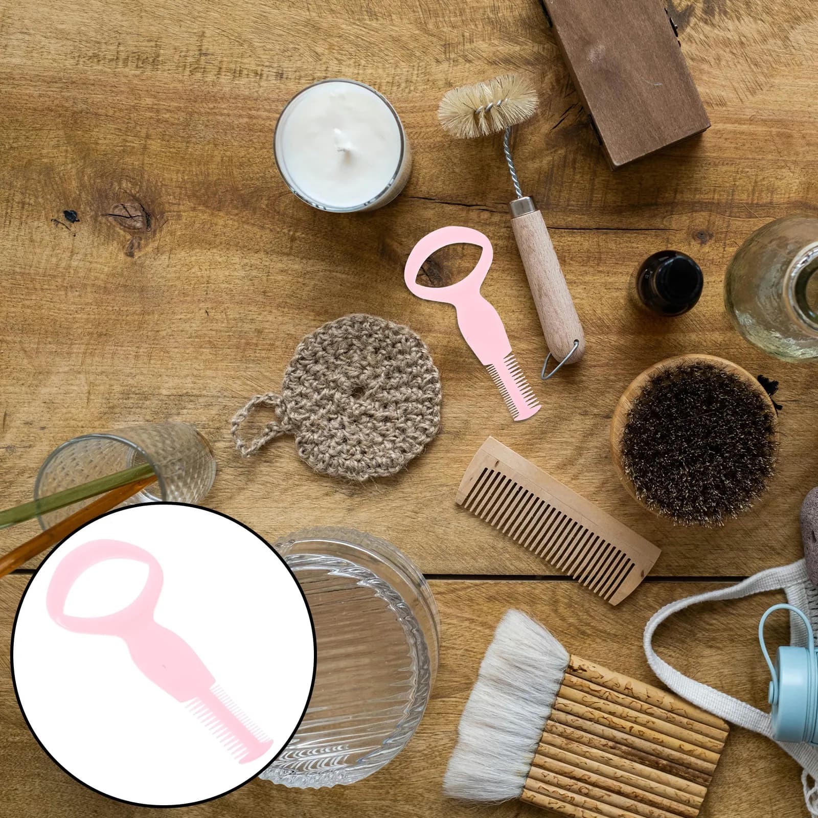 Strumento 3-in-1 per Mascara Facile da Usare, Pettine per Ciglia in Plastica Dura, Pennello per Sopracciglia, Protezione Palpebra Anti-Sbavature, Ausilio per il Trucco