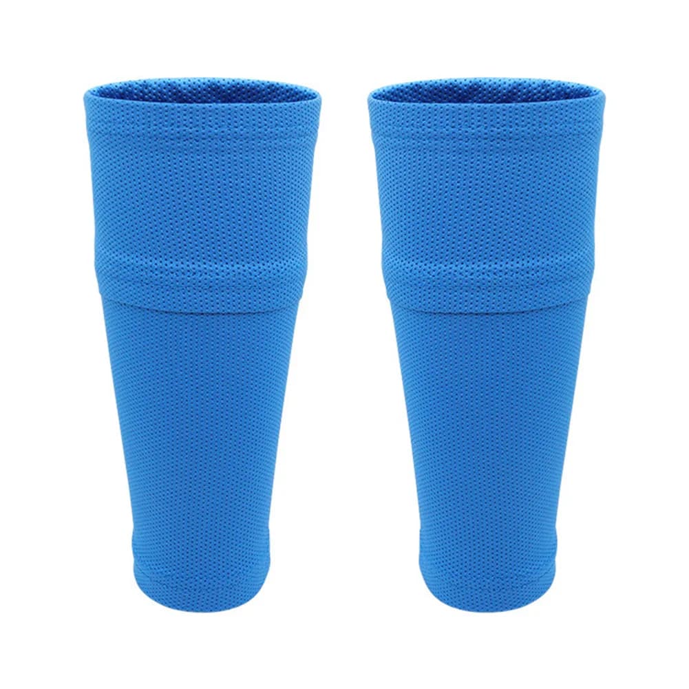 1 Pair Football Shin Guards Double-Layer High Elastic Silk Football Socks Bottomless Sock With Insert Pockets Protective Gear