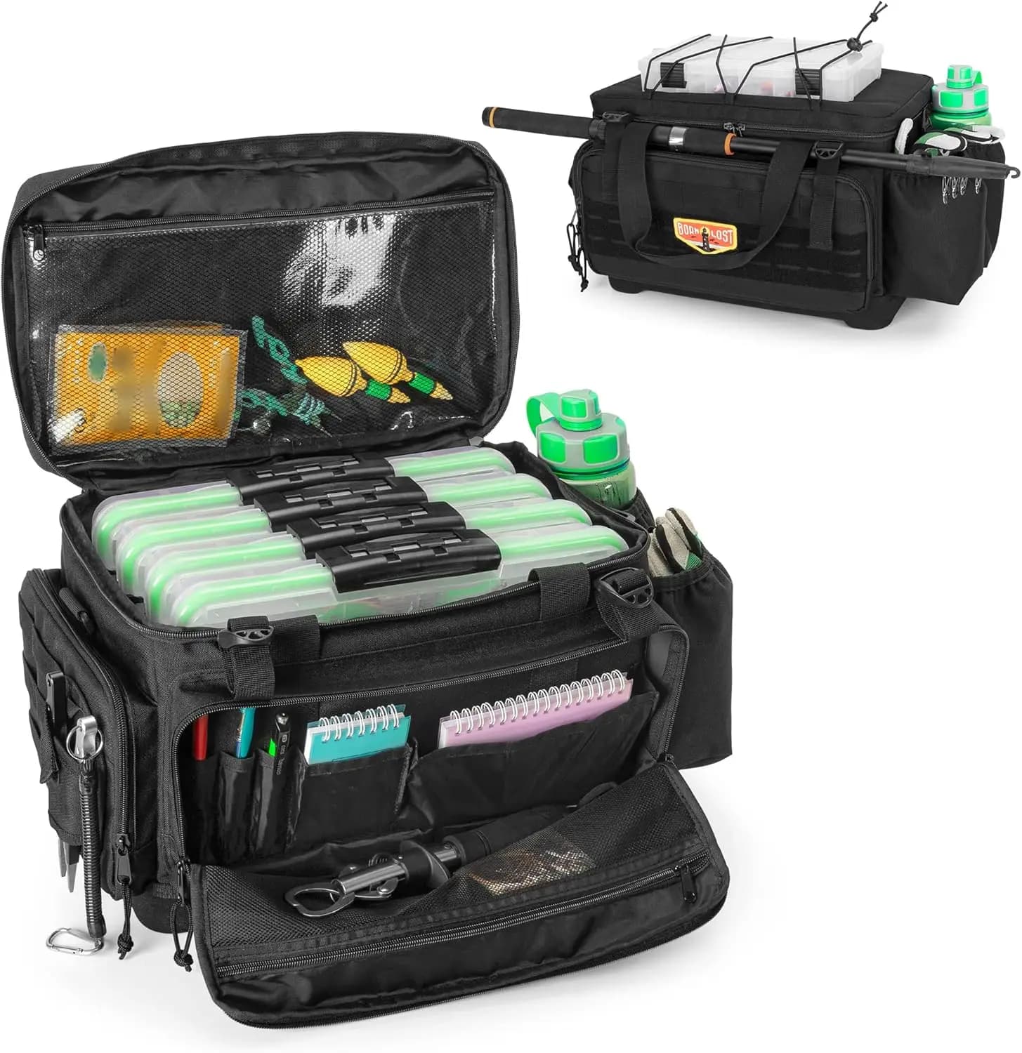 Borsa Impermeabile per Attrezzatura da Pesca con Fondo in EVA Impermeabile (Senza Scatole per Attrezzatura nel Pacchetto), Borsa Morbida per Conservazione Attrezzatura